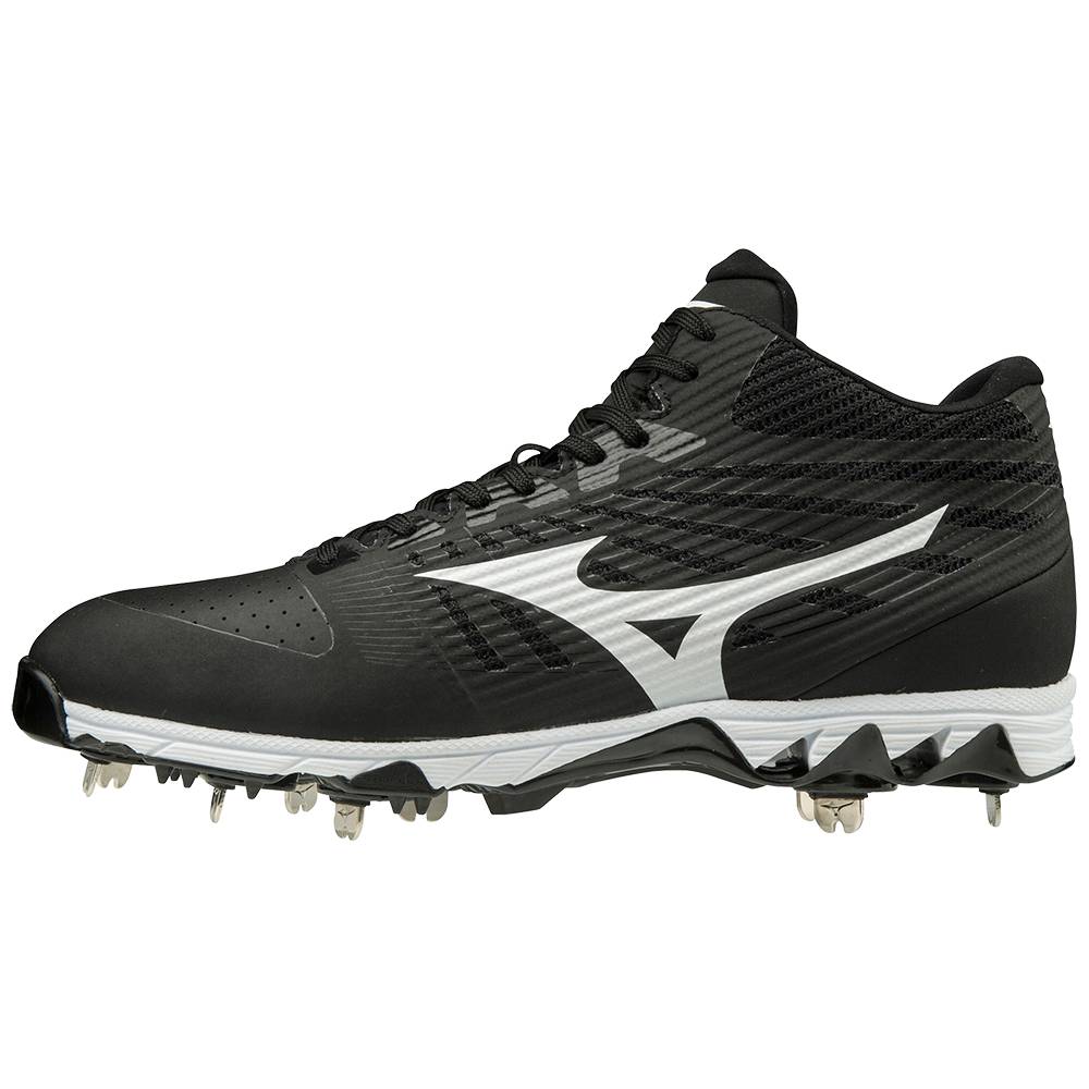 Scarpe Baseball Mizuno 9-Spike Ambition Mid Metal Uomo - Nere/Bianche - 75928-DHFW